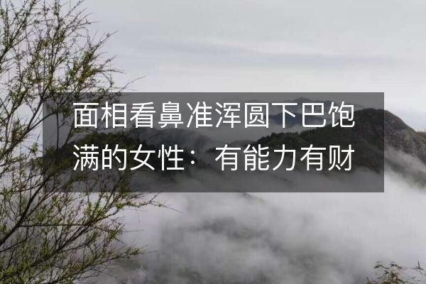 面相看鼻準(zhǔn)渾圓下巴飽滿的女性：有能力有財(cái)氣