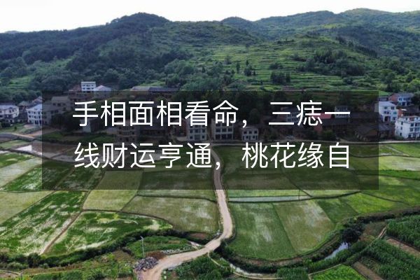 手相面相看命，三痣一線財運亨通，桃花緣自來